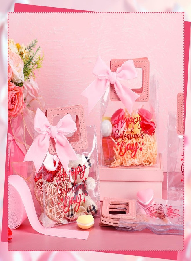 مجموعة هدايا عيد الحب من SilTriangle، 6 قطع، مصنوعة من البلاستيك الشفاف PVC، على شكل قلب، مزودة بمقبض وشريط وبطاقة، قابلة لإعادة الاستخدام، شفافة، مثالية كهدية عيد الحب أو هدية عيد ميلاد لصديقتك، مقاس 6.7 × 5.9 × 3.1 بوصة. - Image 2